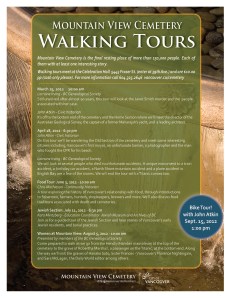 Cemetery walking tours