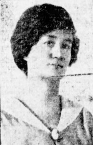 Miss MacGilvray in a 1917 advert from Spencer's department store advertising her beauty lecture